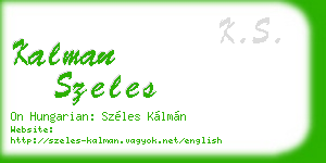 kalman szeles business card